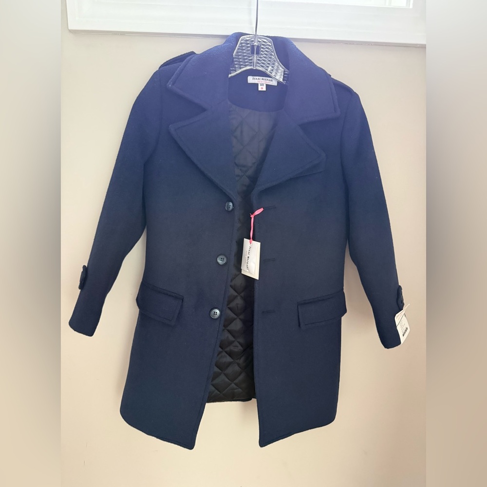 Boys Isaac Mizrahi Midnight Blue Wool Coat